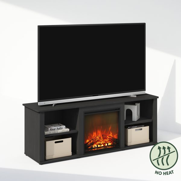 Furinno Furinno Jensen No Heat Decorative Electric Fireplace TV Stand Entertainment Center For TV Up To 60 Inch