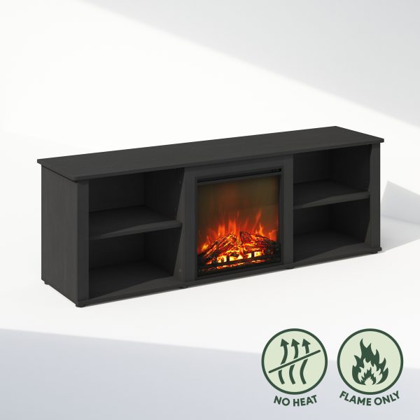 furinno Furinno Jensen No Heat Decorative Electric Fireplace TV Stand Entertainment Center for TV up to 70 Inch