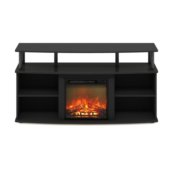 Furinno Furinno Jensen Open Shelving Storage Fireplace TV Entertainment Center For TV Up To 55 Inch