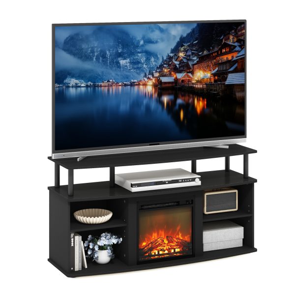 Furinno Furinno Jensen Open Shelving Storage Fireplace TV Entertainment Center For TV Up To 55 Inch
