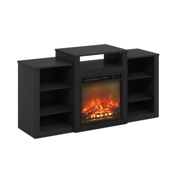 furinno Furinno Jensen TV Stand with Electric Fireplace for TV up to 55″