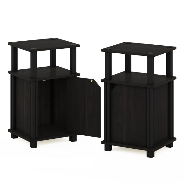 Furinno Furinno Just 3-Tier End Table With Door Set Of 2