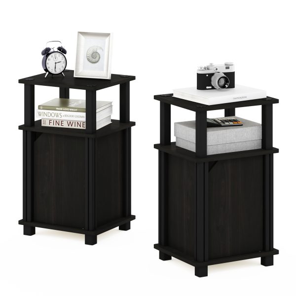 Furinno Furinno Just 3-Tier End Table With Door Set Of 2