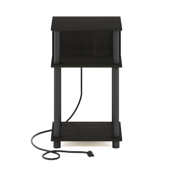 Furinno Furinno Just 3-Tier Turn-N-Tube Open Storage End Table With USB And Type-C Charging Port