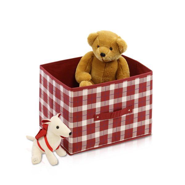 Furinno Furinno Laci Check Design Non-Woven Fabric Soft Storage Organizer Red