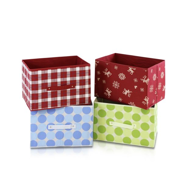 Furinno Furinno Laci Check Design Non-Woven Fabric Soft Storage Organizer Red