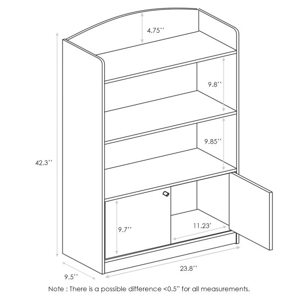 Furinno Furinno Lova Bookshelf With Storage Cabinet