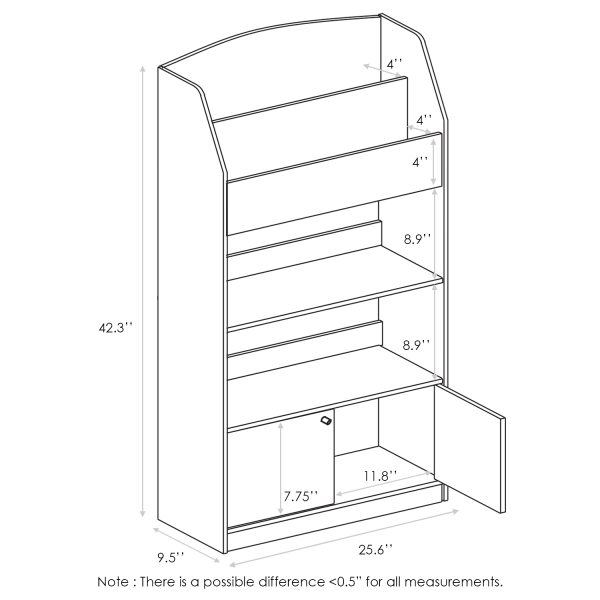Furinno Furinno Lova Magazine/Bookshelf With Storage Cabinet