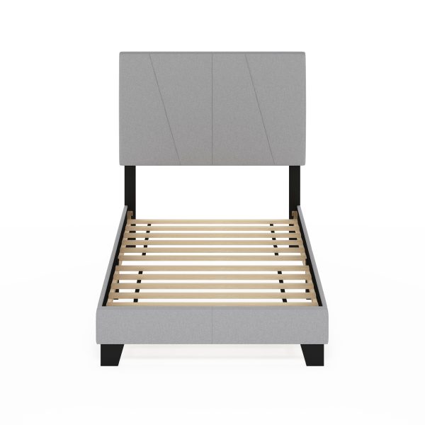 Furinno Furinno Lucy Geometric Design Headboard Bedframe 12PC Slat Style