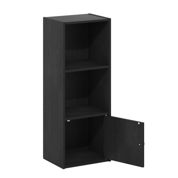 Furinno Furinno Luder 3-Tier Shelf Bookcase With 1 Door Storage Cabinet