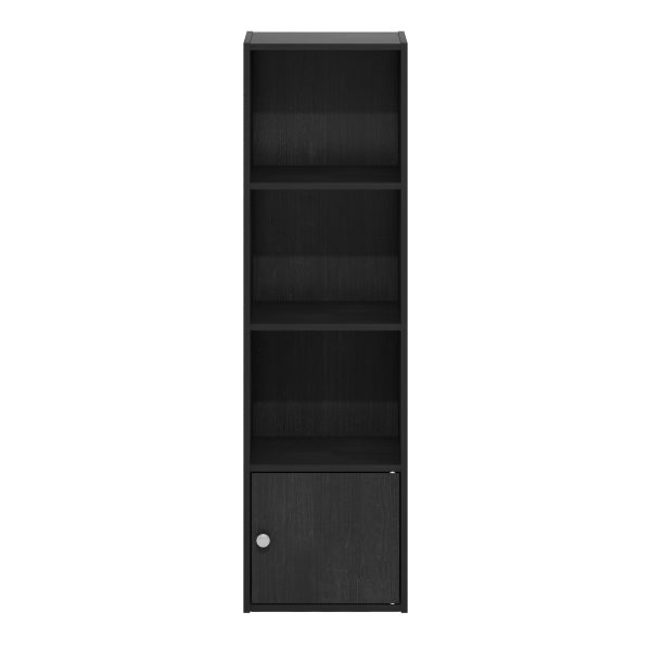 Furinno Furinno Luder 4-Tier Shelf Bookcase With 1 Door Storage Cabinet