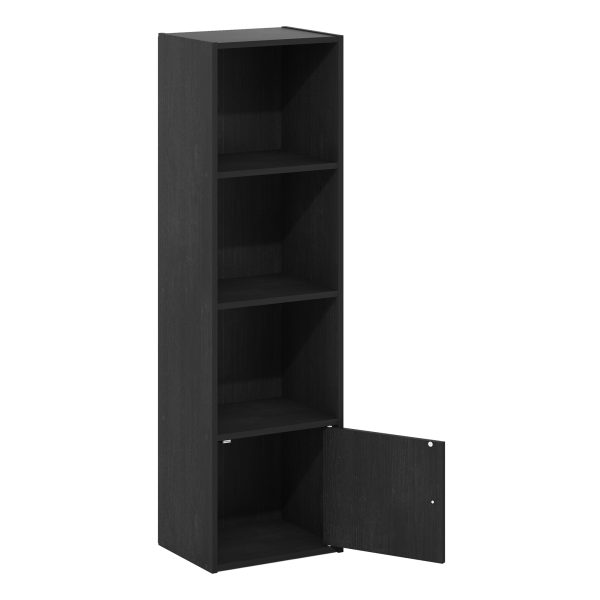 Furinno Furinno Luder 4-Tier Shelf Bookcase With 1 Door Storage Cabinet