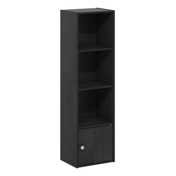 furinno Furinno Luder 4-Tier Shelf Bookcase with 1 Door Storage Cabinet
