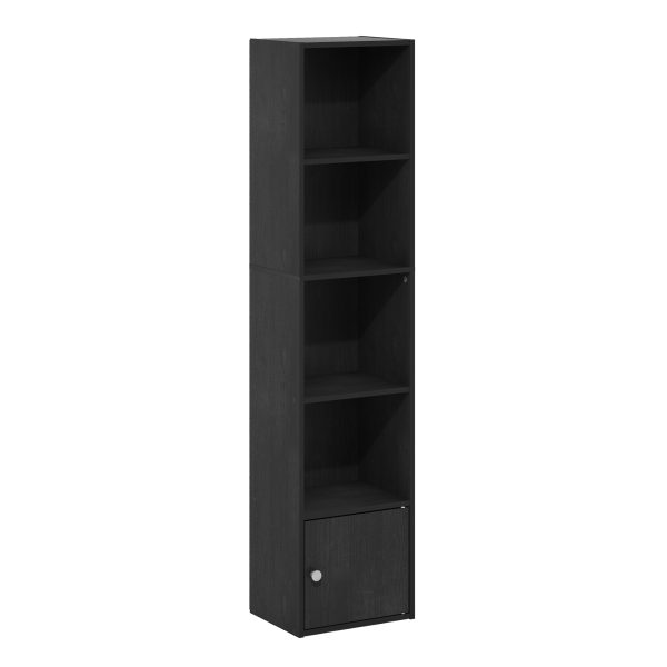 furinno Furinno Luder 5-Tier Shelf Bookcase with 1 Door Storage Cabinet