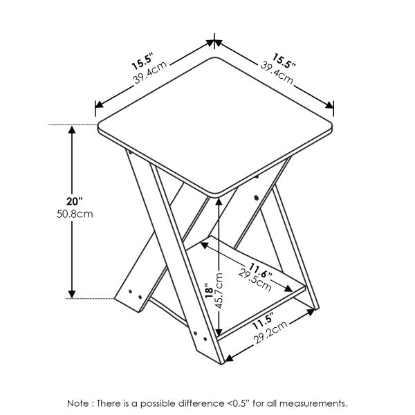 Furinno Furinno Modern Simplistic Criss-Crossed End Table