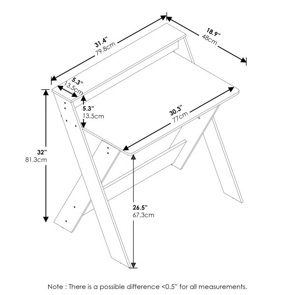 Furinno Furinno Modern Simplistic Criss-Crossed Home Office Study Desk