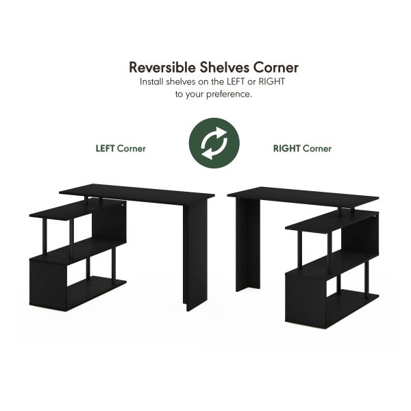 Furinno Furinno Moore L-Shape Computer Desk With 3-Tier Shelves