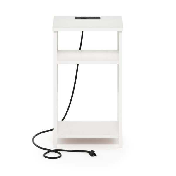 Furinno Furinno Moretti 3-Tier Metal Frame Open Storage Side Table End Table With USB And Type-C Charging Station