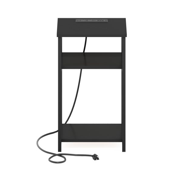 Furinno Furinno Moretti 3-Tier USB And Type-C Charging Port Open Storage Side Table With Metal Frame