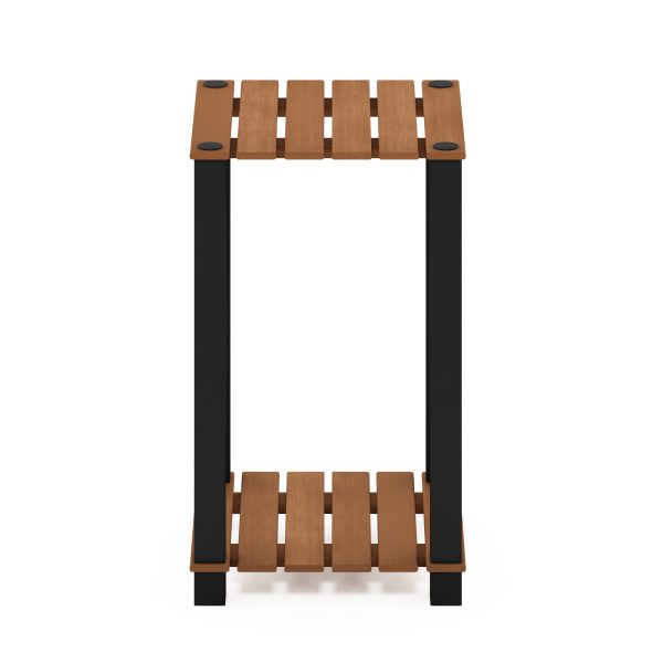 Furinno Furinno Pangkor 2-Tier Turn-N-Tube Indoor Outdoor Plant Shelf Wood Side Table With Square Poles