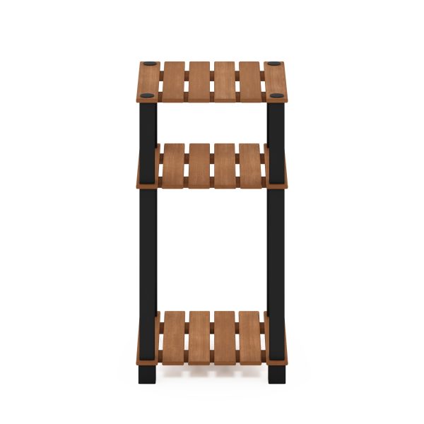 Furinno Furinno Pangkor 3-Tier Turn-N-Tube Indoor Outdoor Plant Shelf Wood Side Table With Square Poles