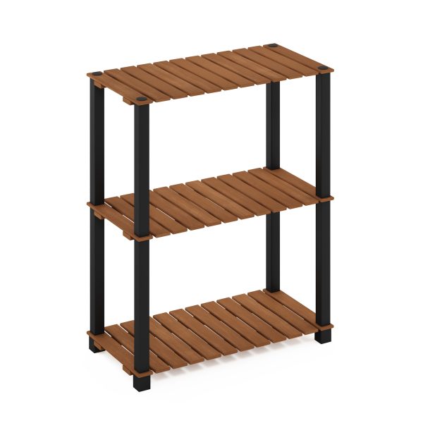 furinno Furinno Pangkor 3-Tier Turn-N-Tube Indoor Outdoor Plant Shelf Wood Stand with Square Poles