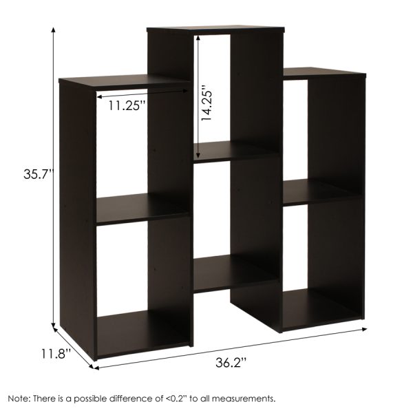 Furinno Furinno Parsons Staggered Cube Bookcase With 6-Shelves