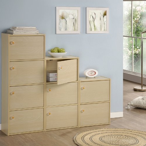 Furinno Furinno Pasir 2-Tier Bookcase W/2 Door/Round Handle