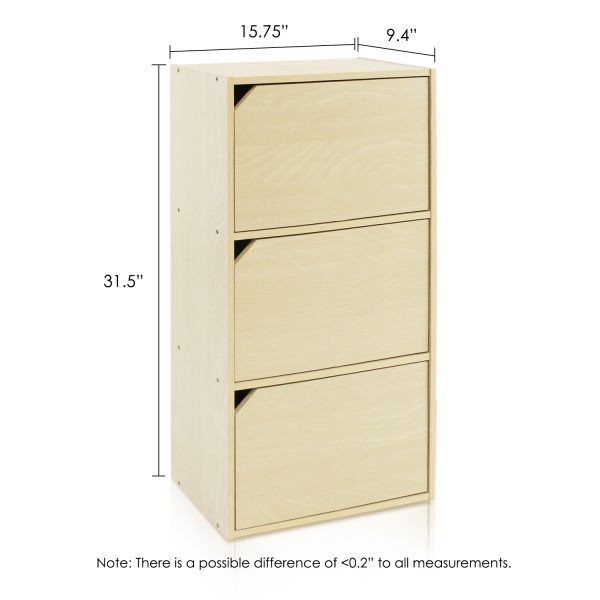Furinno Furinno Pasir 3-Tier Bookcase With Door W/out Handle