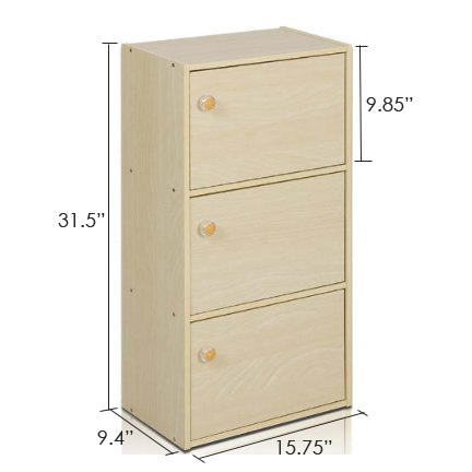 Furinno Furinno Pasir 3-Tier Bookcase With Door W/Round Handle