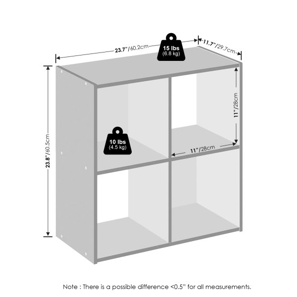 Furinno Furinno Pelli Cubic Storage Cabinet Bookcase Bookshelf 4-Cube