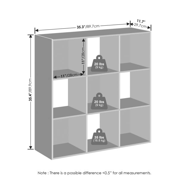 Furinno Furinno Pelli Cubic Storage Cabinet Bookcase Bookshelf 9-Cube