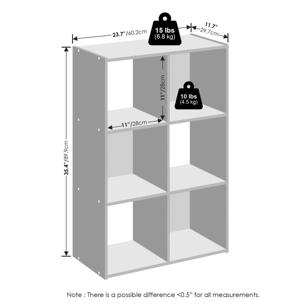 Furinno Furinno Pelli Cubic Storage Cabinet Bookcase Bookshelf 6-Cube