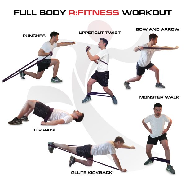 Furinno Furinno RFitness Professional Training Exercise Fitness Resistance Band 4-PC Set