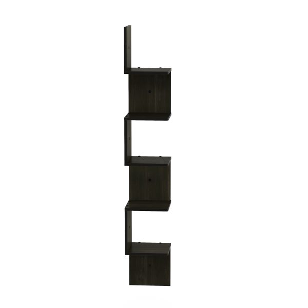 Furinno Furinno Rossi 5-Tier Wall Mount Floating Corner Square Shelf