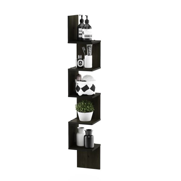 Furinno Furinno Rossi 5-Tier Wall Mount Floating Corner Square Shelf