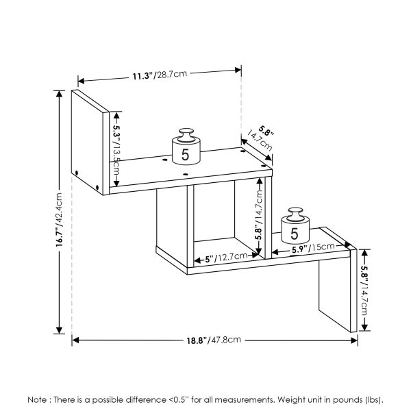 Furinno Furinno Rossi Wall Mount Floating Ladder Shelf