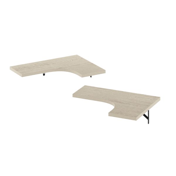 furinno Furinno Rossi Wall Mounted Corner L-Shape Floating Display Shelves Set of 2