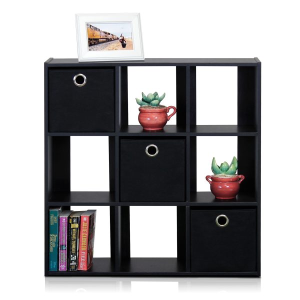 Furinno Furinno Simplistic 9-Cube Organizer With Bins