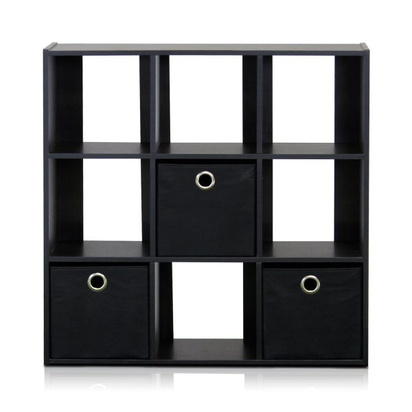 furinno Furinno Simplistic 9-Cube Organizer with Bins