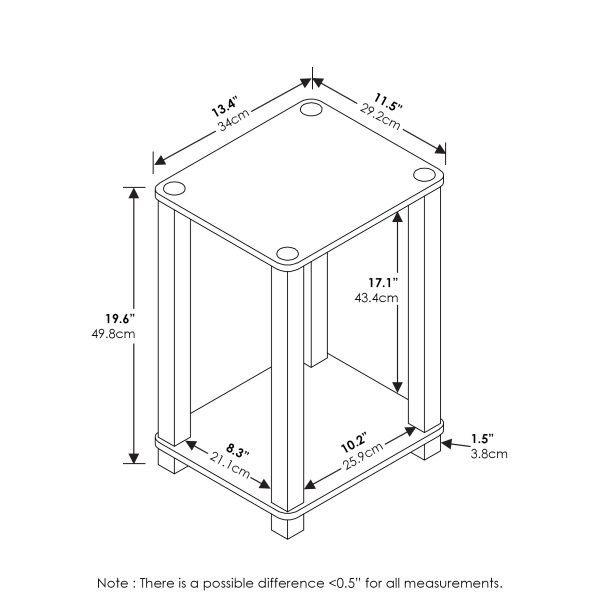 Furinno Furinno Simplistic End Table Small Set Of 2