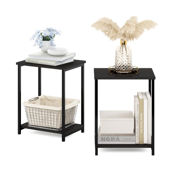 Furinno Furinno Simplistic Industrial Metal Frame End Table 2-Pack