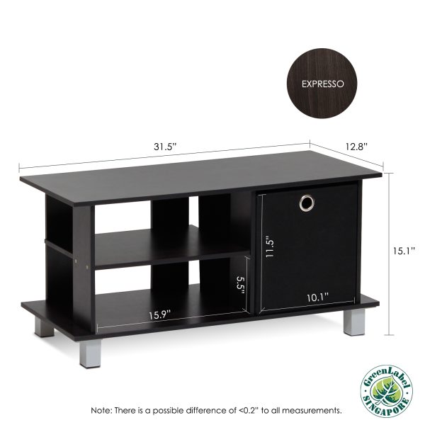 Furinno Furinno Simplistic TV Entertainment Center With Bin Drawers For TV Up To 32 Inch