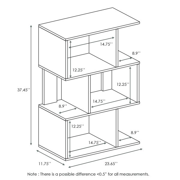Furinno Furinno Simply Modern Open 3-Tier Open Book Shelf