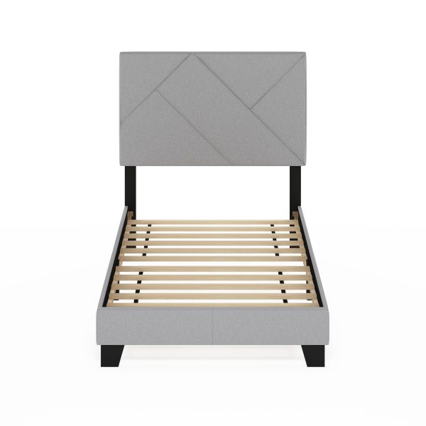 Furinno Furinno Skylar Geometric Design Headboard Bedframe 12PC Slat Style