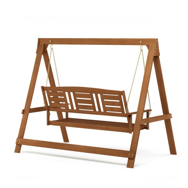 Furinno Furinno Tioman Hardwood 3 Seater Swing With Stand