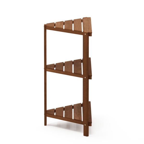 Furinno Furinno Tioman Hardwood 3-Tier Corner Shelf In Teak Oil