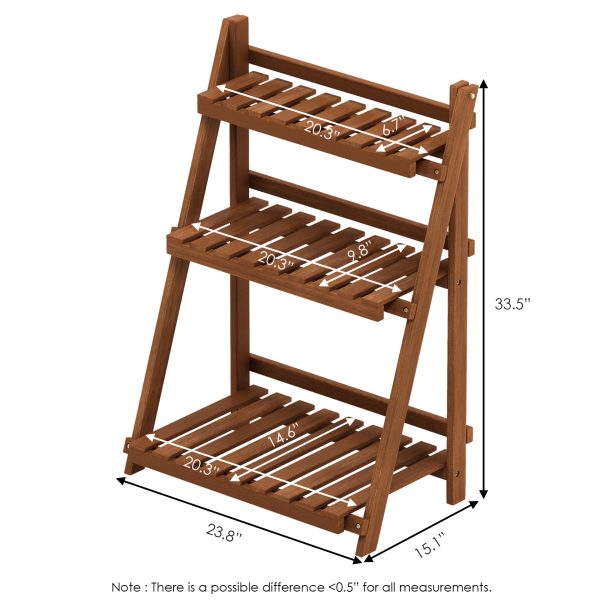 Furinno Furinno Tioman Hardwood 3-Tier Flower Rack In Teak Oil