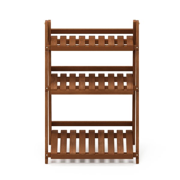 Furinno Furinno Tioman Hardwood 3-Tier Flower Rack In Teak Oil