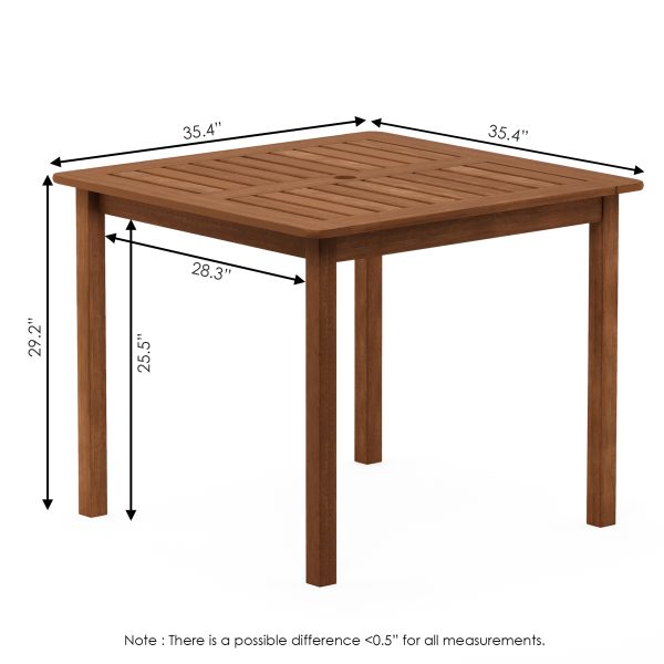 Furinno Furinno Tioman Hardwood Bermuda Square Table In Teak Oil